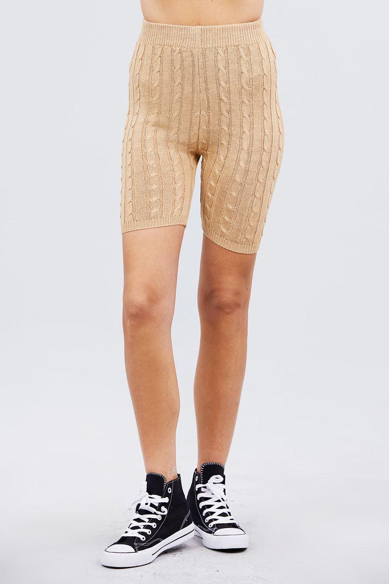 Twisted Effect Bermuda Length Sweater Shorts Naughty Smile Fashion