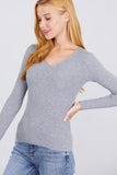 V-neck Viscose Rib Sweater Naughty Smile Fashion