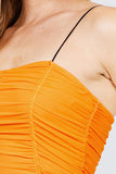 V-neck W/shirring Detail Elastic Strap Mesh Cami Top Naughty Smile Fashion