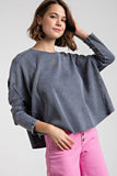 Washed Thermal Top Naughty Smile Fashion