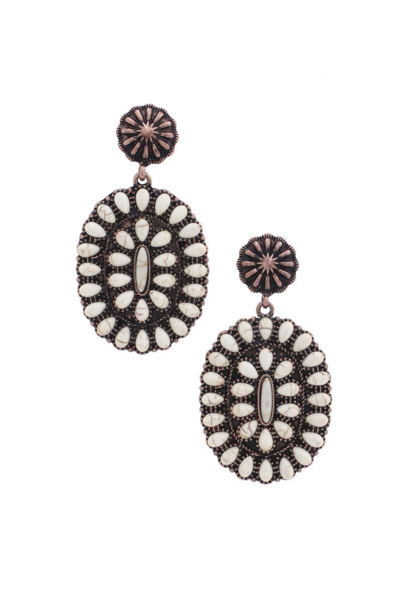 Western Style Concho Earring Naughty Smile Fashion