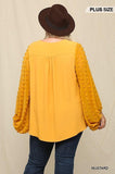 Woven And Textured Chiffon Top With Voluminous Sheer Sleeves Naughty Smile Fashion