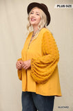 Woven And Textured Chiffon Top With Voluminous Sheer Sleeves Naughty Smile Fashion