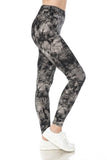 Yoga Style Banded Lined Multi Printed Knit Legging With High Waist Naughty Smile Fashion
