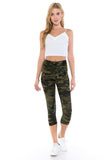 Yoga Style Banded Lined Tie Dye Printed Knit Capri Legging With High Waist. Naughty Smile Fashion