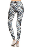 Yoga Style Banded Lined Tie Dye Printed Knit Legging With High Waist Naughty Smile Fashion