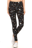 Yoga Style Banded Lined Tree Printed Knit Legging With High Waist Naughty Smile Fashion